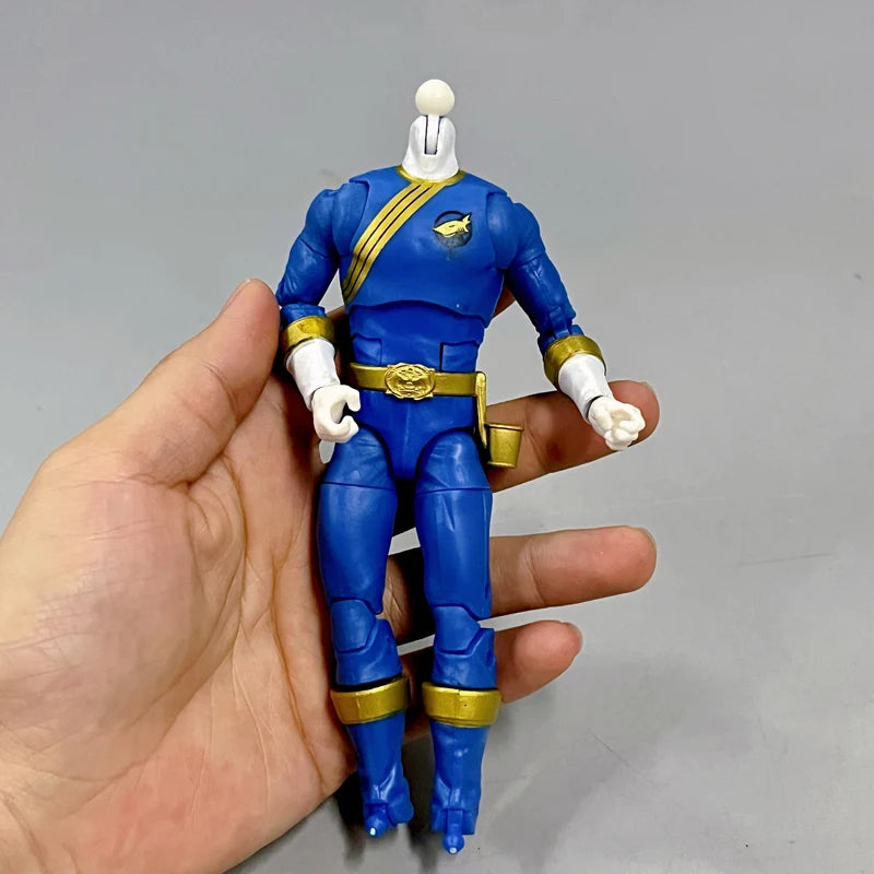 Hasbro Power Rangers Blue Ranger 6-Inch Genuine Bulk Cargo with Handwriting On Top of The Head Model Doll Action Figure