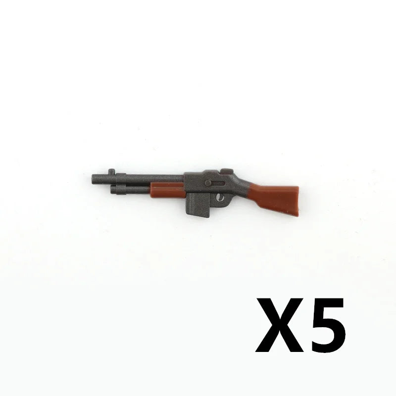 5/10 WW2 Soldier Weapons Building Block Two-color Printing Machine Rifle Submachine Sniper Guns Military Accessories Bricks C238