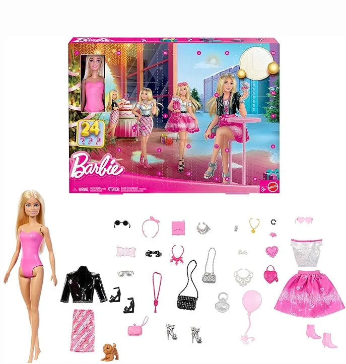 Official Licensed Barbie 2026 New Pink Fashion Surprise Advent Calendar Gift Blind Box  Jfl63 Barbie Collectibles Model Toy