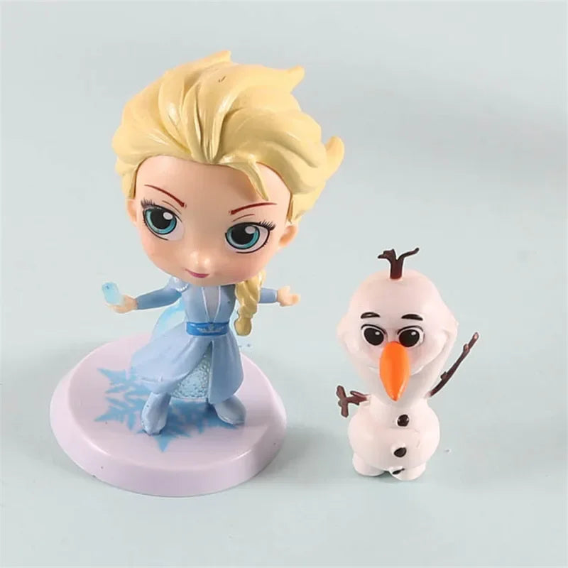 4Pcs Frozen Action Figures Set Princess Elsa Anna Fire Spirit Olaf Model Toys Collection Decoration Gift Toys For Kids