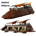 3942pcs Sarlacc Pit Showdown Jabba's Sail Barge Star Battle Puzzle Assembly Model 75397 Bricks For Adult Kids Birthday Gifts