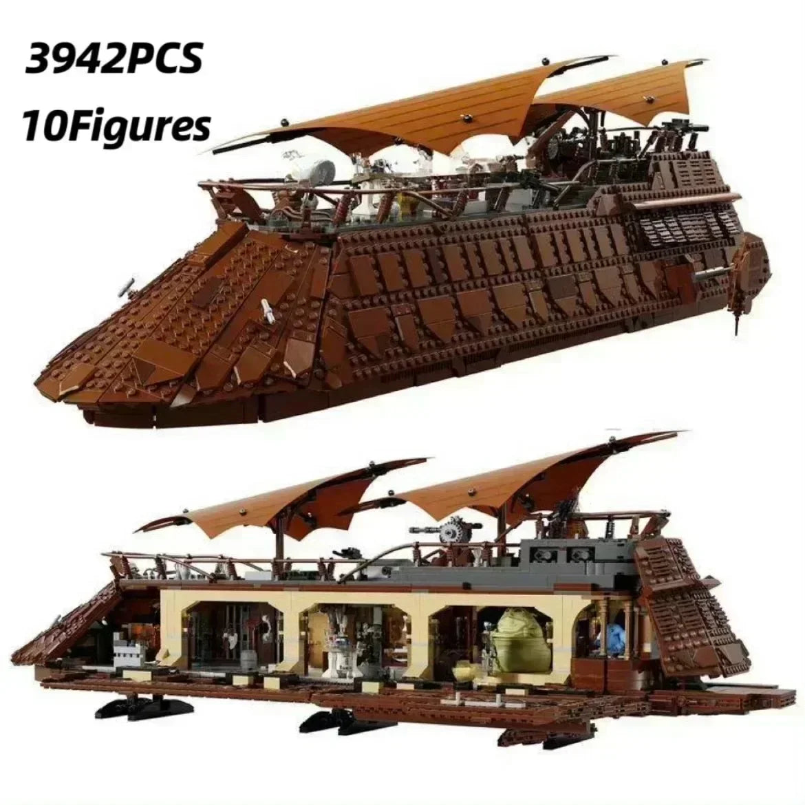 3942pcs Sarlacc Pit Showdown Jabba's Sail Barge Star Battle Puzzle Assembly Model 75397 Bricks For Adult Kids Birthday Gifts