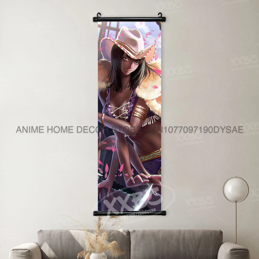 ONE PIECE Posters Anime Monkey D. Luffy Hanging Painting Yamato Scrolls Picture Nico Robin Home Decor Wallpaper Canvas Wall Art