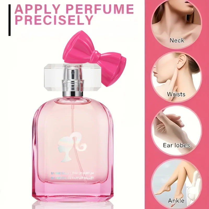 MINISO Barbie Pink Floral Eau De Parfum for Women 50ml/1.69oz 75ml/2.54oz - Fragrance Gift for Daughters Or Girlfriends
