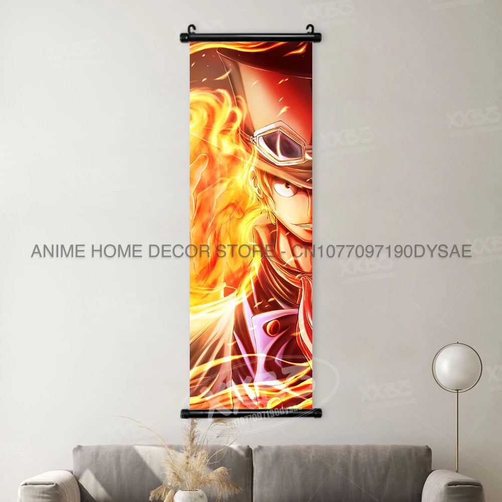 ONE PIECE Posters Anime Monkey D. Luffy Hanging Painting Yamato Scrolls Picture Nico Robin Home Decor Wallpaper Canvas Wall Art