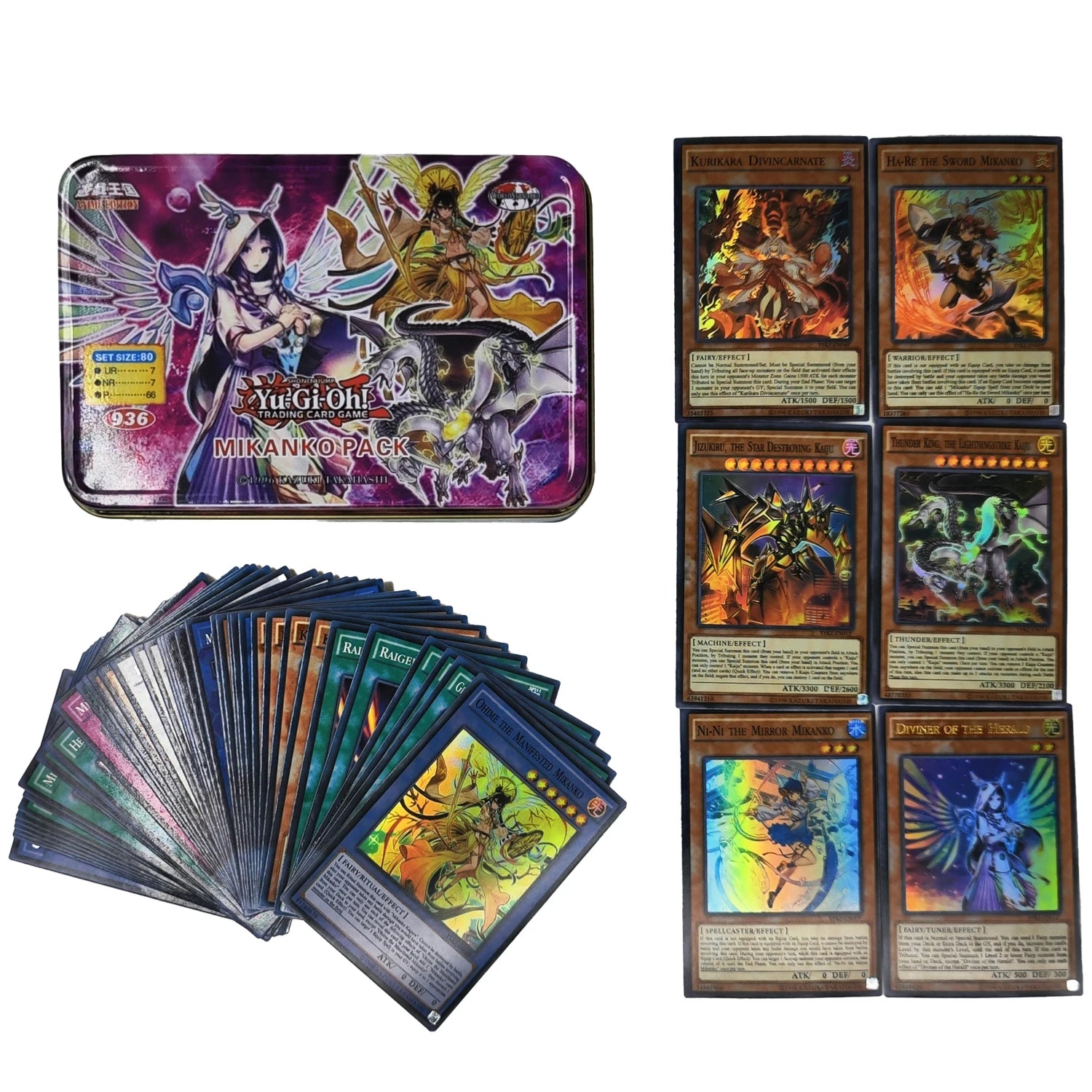 Yu Gi Oh Cards KAIBA PACK 3 Card Deck English TCG Holographic Golden White Dragon Duel Game Collection Card with Tin Box