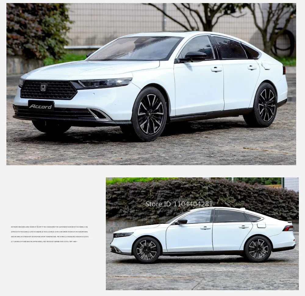 1:18 HONDA Accord Alloy Miniature Model Diecast Toy Door Opened Sound Light Pull Back Front Wheel Steering Classic Birthday Gift