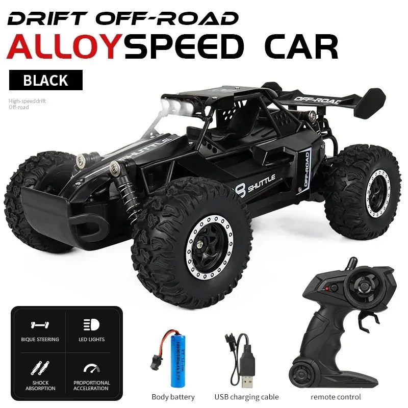 RC Car 1:16 2WD with LED Light 2.4G 20KM/H High Speed Off-Road Climbing Remote Control Car Toy Gifts for Boys Girls Kids