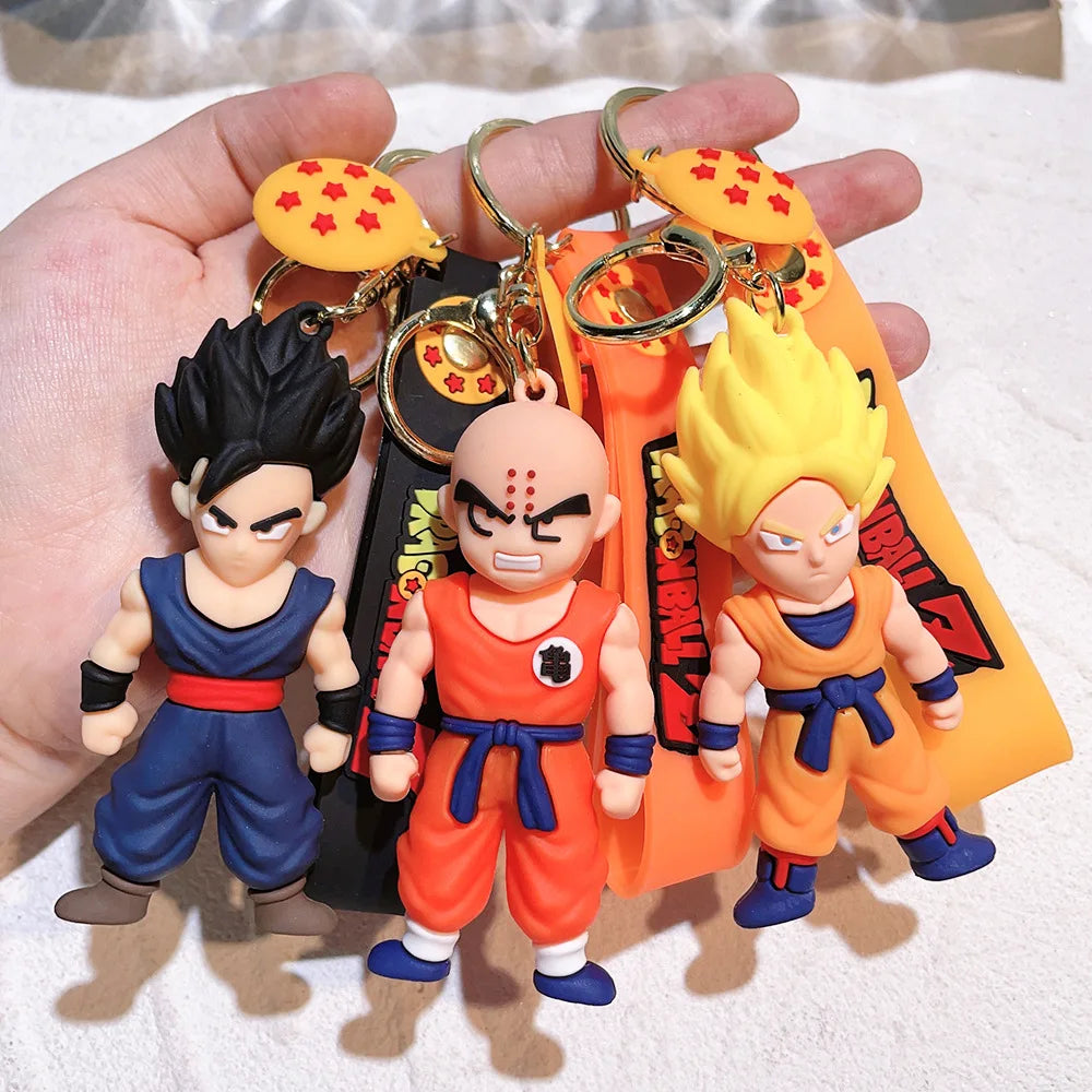 Dragon Ball Keychain Z Son Goku Vegeta Piccolo for Backpack Keyring Dragon Ball Cosplay Action Figures for Fans