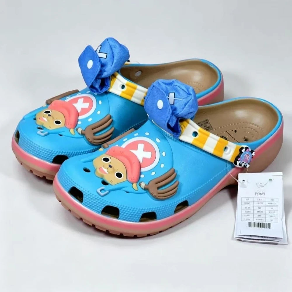ONE PIECE Luffy Slippers Outdoor Travel Beach Sandals Men Non-Slip Home Shoes Slipper Chopper Cartoon Sasuke Cave Shoes
