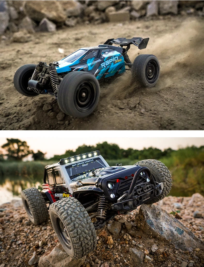 Teeggi 16101 /16102 PRO 1:16 High Speed RC Car With LED Light Drift 70KM/H 4WD RC Off-Road Car Monster Truck Toy For Kid Gifts