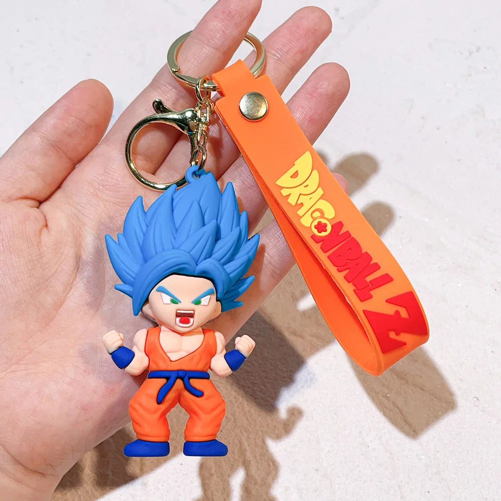 Anime Dragon Ball Keychain Fashion Jewelry Son Goku Vegeta Piccolo Action Figures Key Ring for Men Women Bags