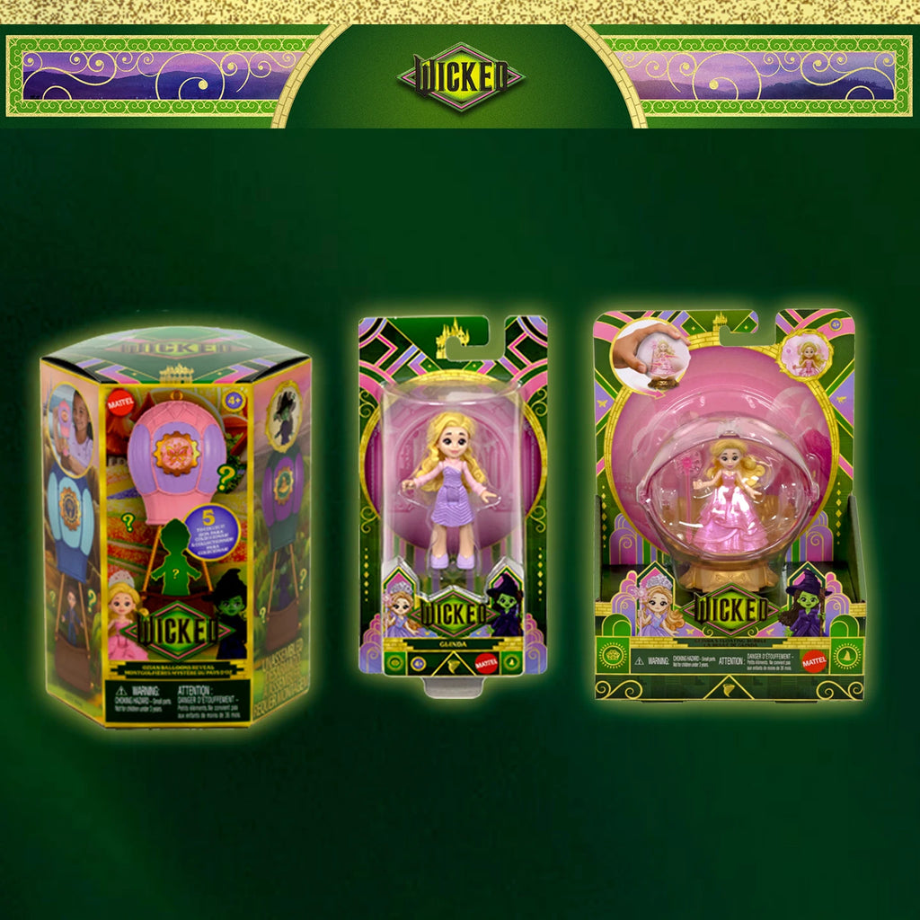 New Barbie Wicked Movie Surroundings Elphaba Glinda Surprise Ball Mini Bubble Spinning Small Doll Series Blind Box Toy Gift