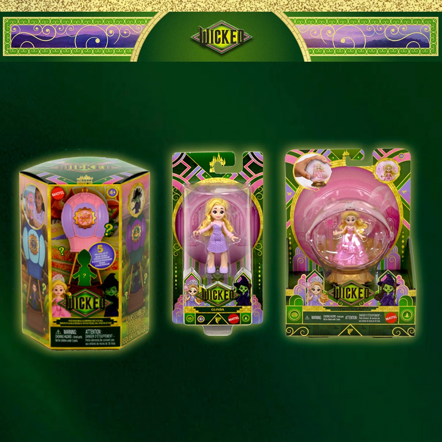 New Barbie Wicked Movie Surroundings Elphaba Glinda Surprise Ball Mini Bubble Spinning Small Doll Series Blind Box Toy Gift