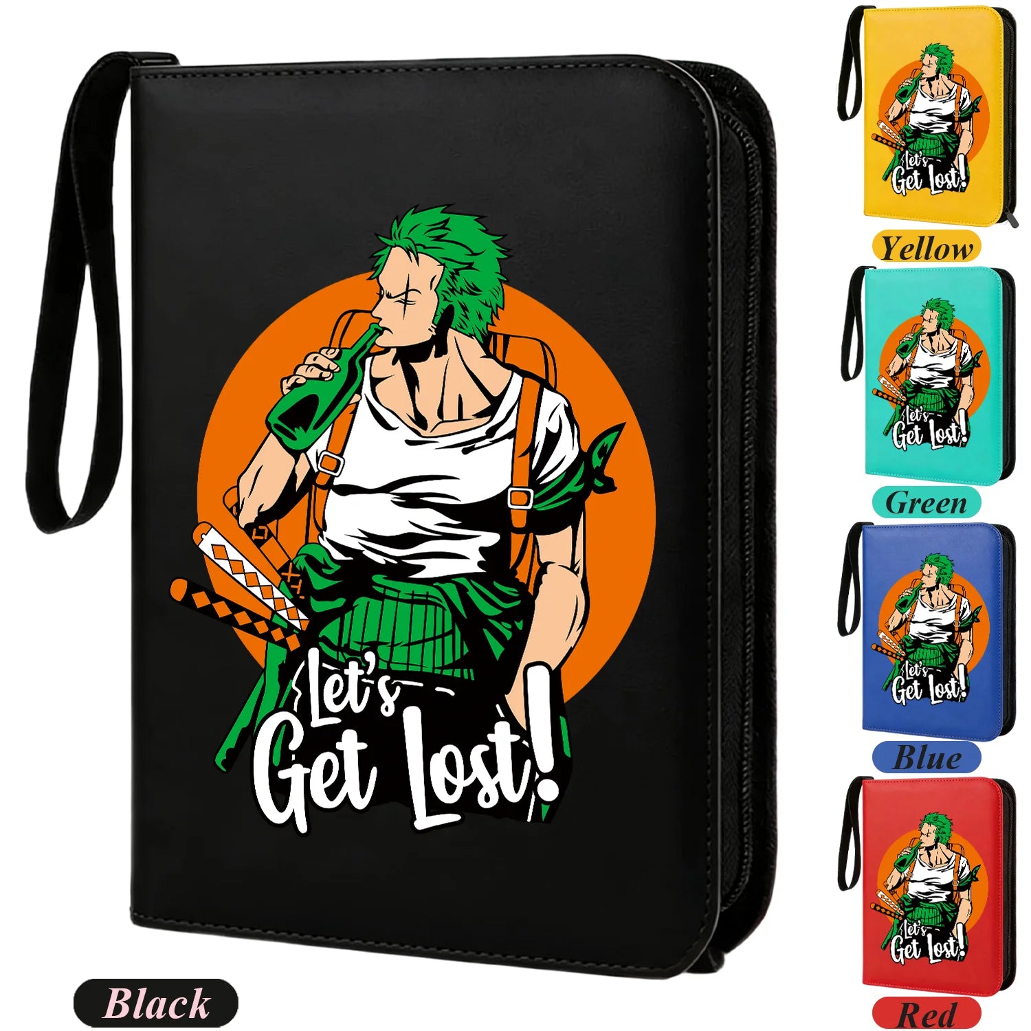ONE PIECE Card Album Anime Collectible Book Binder 4 Card Slot Collectible Game Cards Binder Holder Zipper Gifts Toys