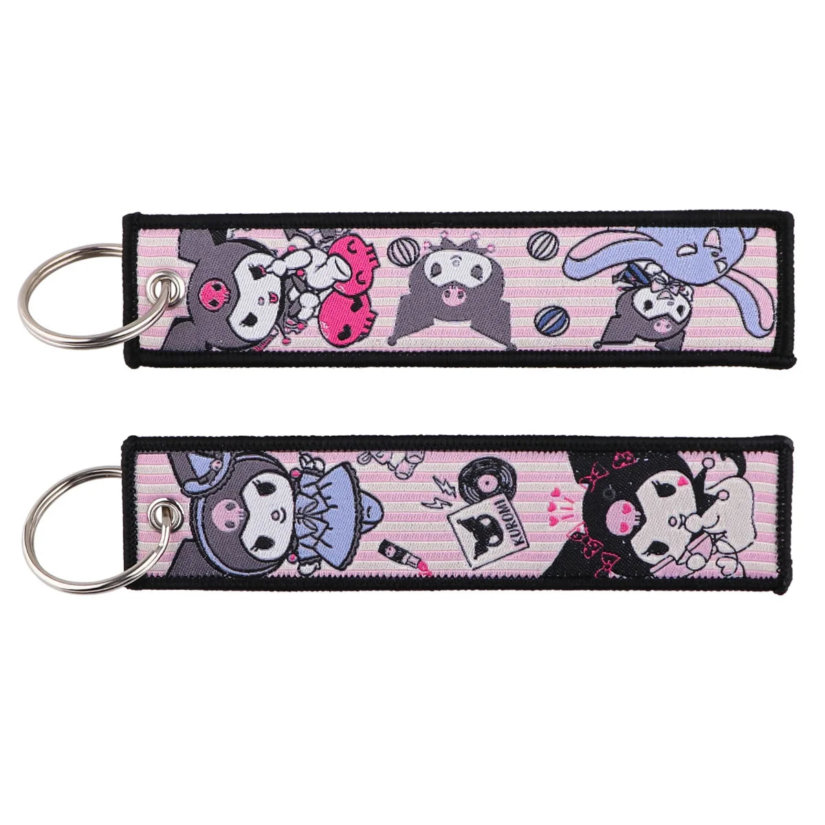 Sanrio Hello Kitty Melody Kuromi Embroidery KeyChain Key Tag Cars Backpack Chaveiro Keychain Keyring Accessories Toy Gift