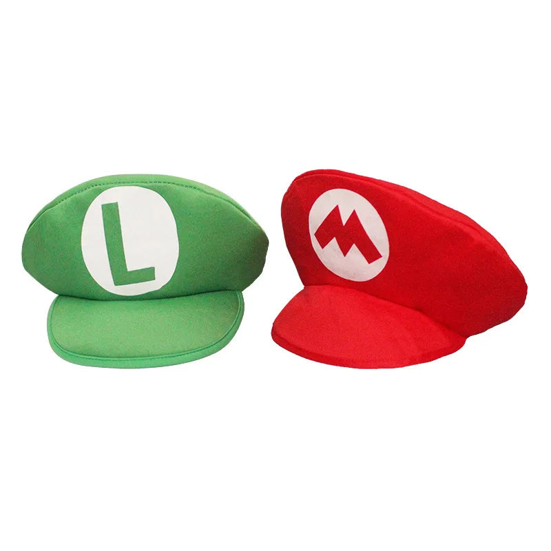 2026**Super Marios Bros Luigi Cartoon Cosplay Hat Classic toys Anime Figure Halloween Funny Clothes Unisex Adult Cap Party Gift
