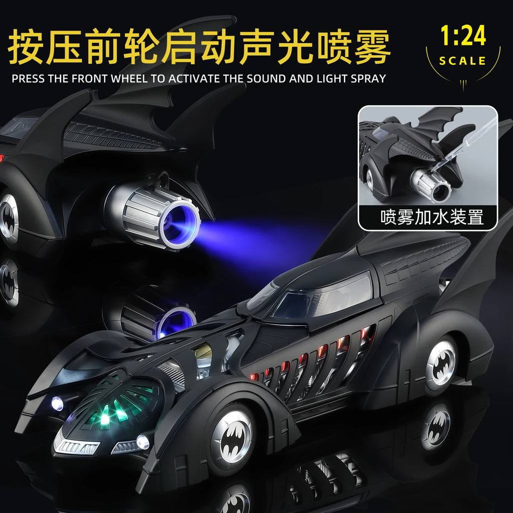 Spray 1:24 Batmobile 1955 1989 Tumbler Alloy Metal Diecast Model Car The Dark Knight Trilogy Sound Light Ornaments Birthday Gift