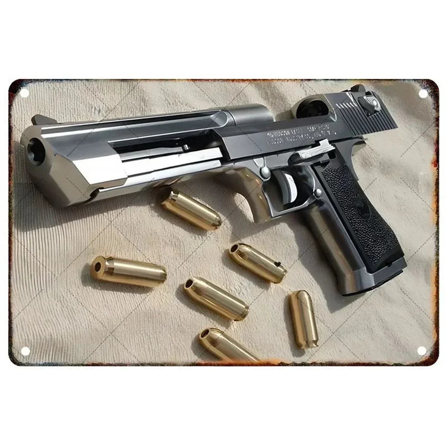 Pistol Metal Signs, Exuding Military Flair, Ideal As Wall Decoration in Man Cave, Home, Cafe, Garden, Club and Bar Settings.