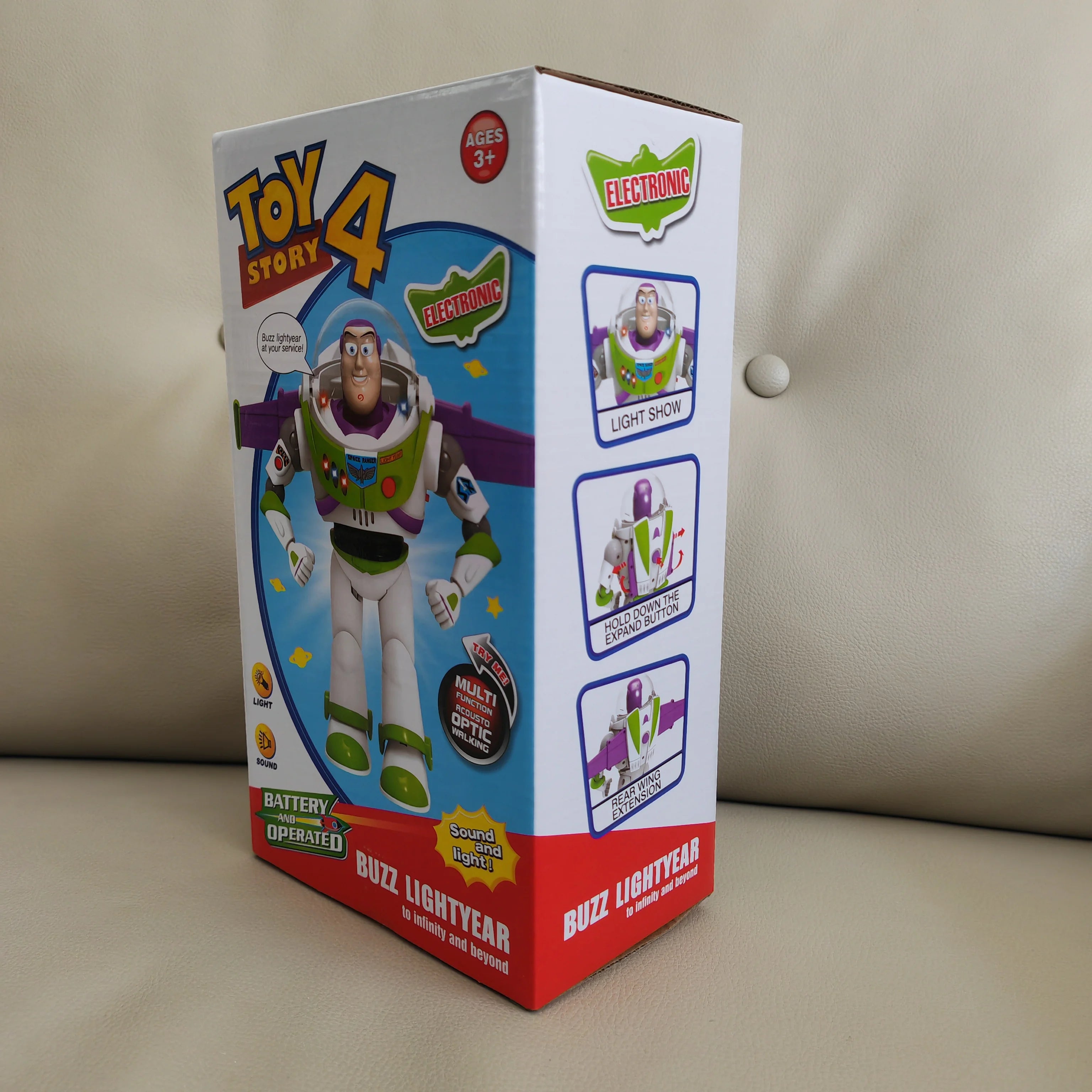 Disney Toy Story  Buzzlightyear Cartoon Figure Model Toys Pixar Electric Walking Light Robot Doll Action Doll Kids Birthday Gift