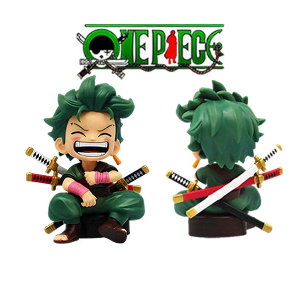 One Piece 13cm Anime Figure One Piece Monkey D Luffy Roronoa Zoro Kawaii Toys Q Figural Nendoroid Car Decoration PVC Model Gift