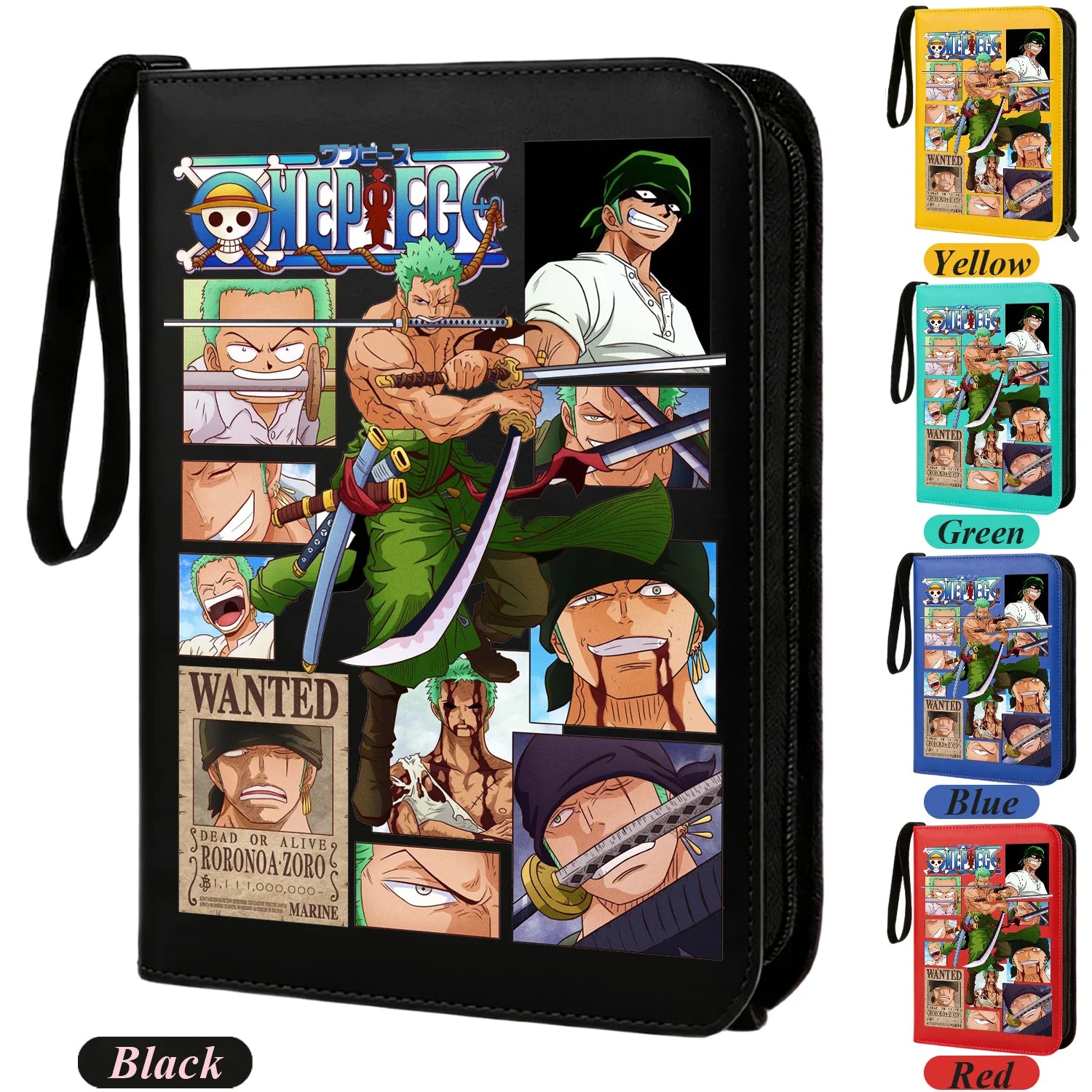 ONE PIECE Card Album Anime Collectible Book Binder 4 Card Slot Collectible Game Cards Binder Holder Zipper Gifts Toys