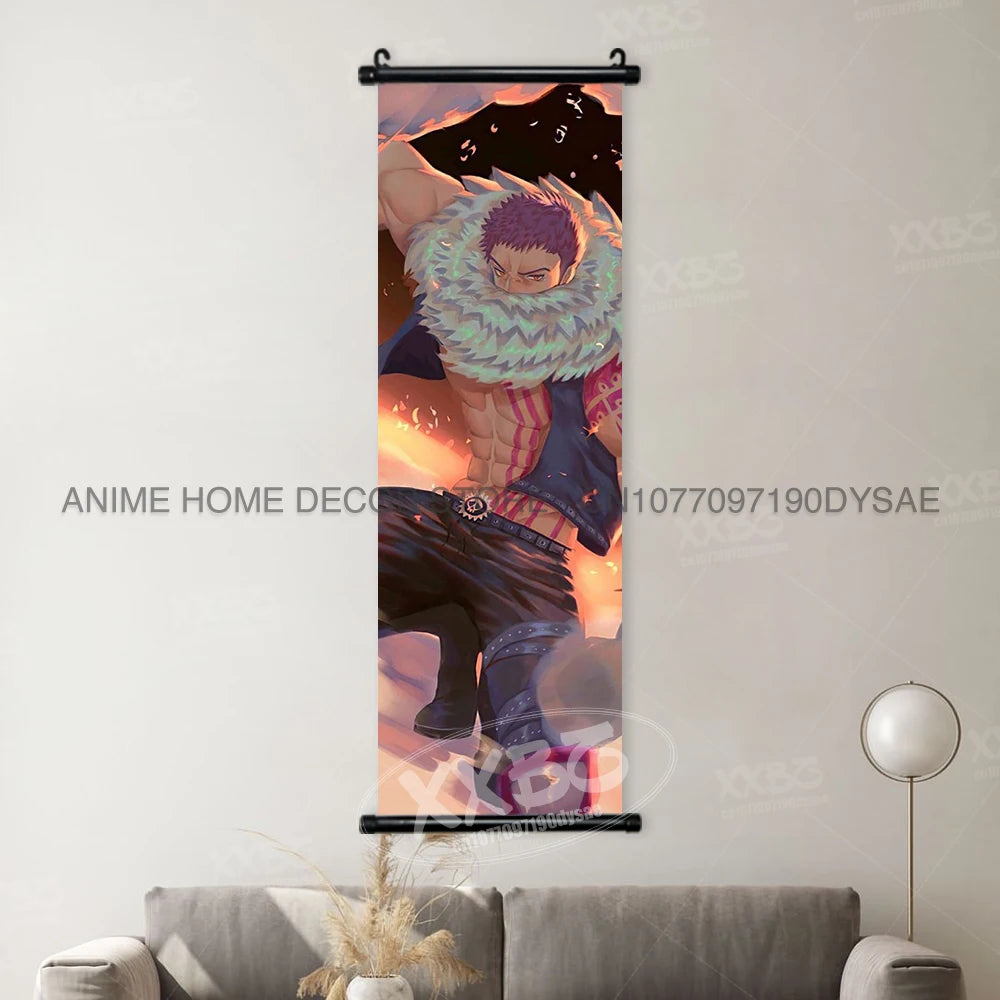 ONE PIECE Posters Anime Monkey D. Luffy Hanging Painting Yamato Scrolls Picture Nico Robin Home Decor Wallpaper Canvas Wall Art
