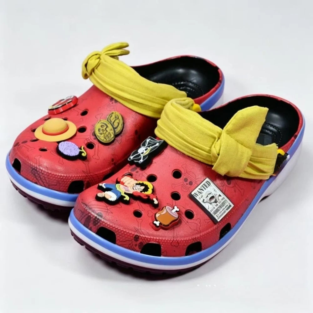 ONE PIECE Luffy Slippers Outdoor Travel Beach Sandals Men Non-Slip Home Shoes Slipper Chopper Cartoon Sasuke Cave Shoes