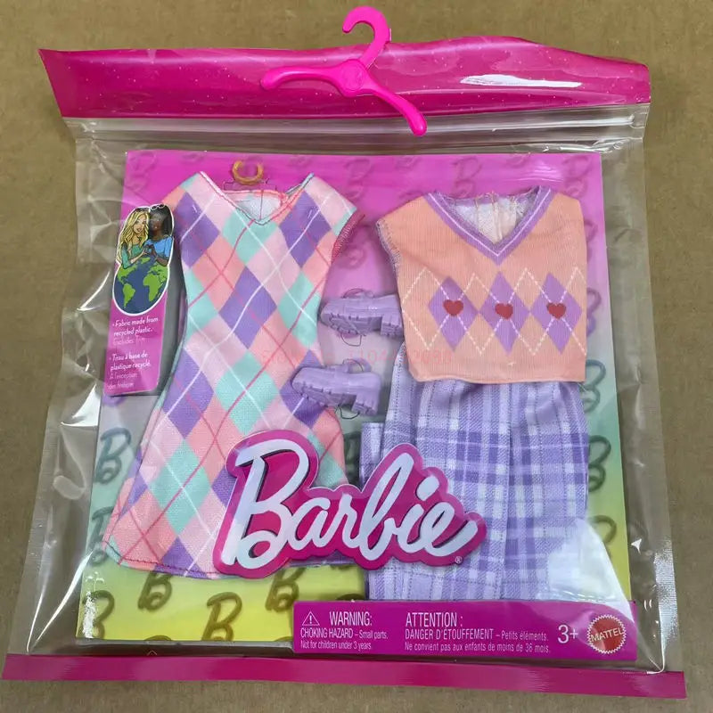 New Doll Fashion Clothing Set，Handbags，Shoes，Christmas Holiday Outfit, For Girls Play Time Dress-Up Diverse Styles Fashion Toy