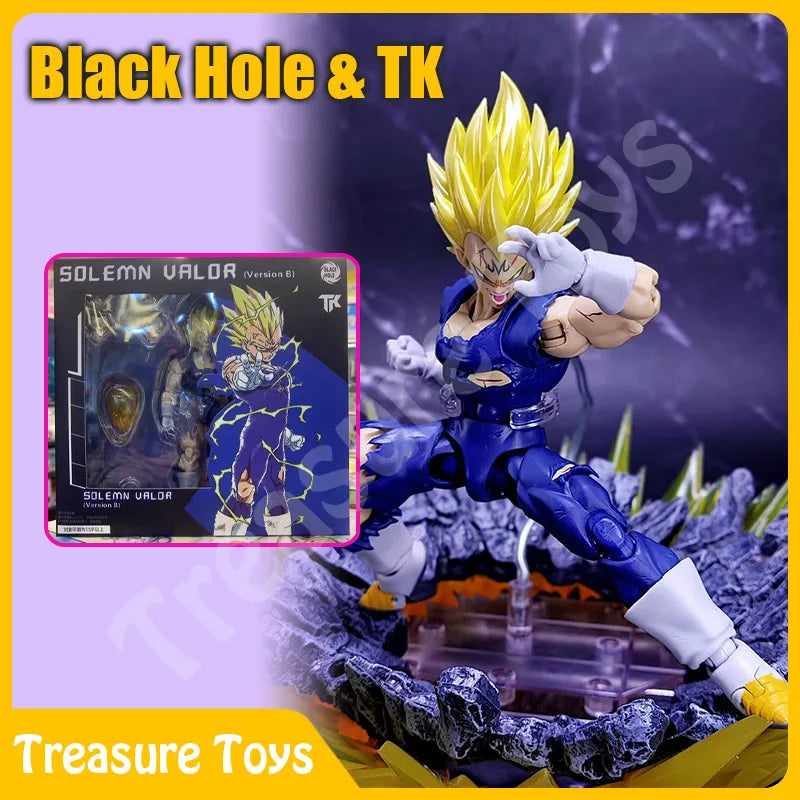Black Hole & TK Dragon Ball Z SHF Super Saiyan SSJ Majin Vegeta Full Power Battle Damage Anime Action Figures Models Gifts Toys