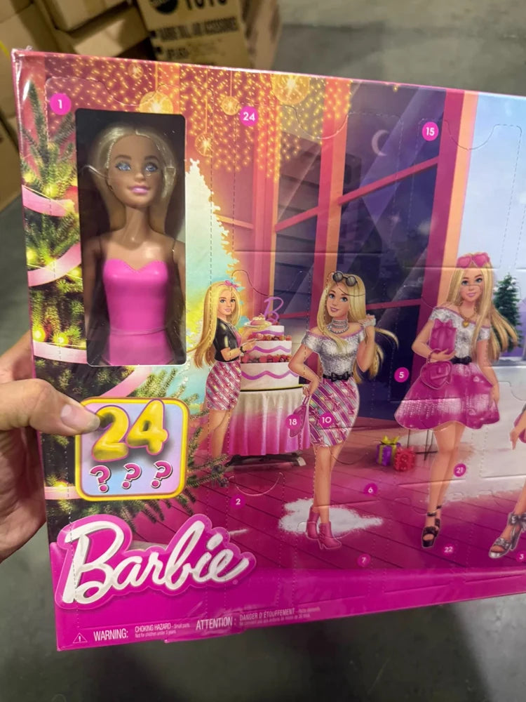 Official Licensed Barbie 2026 New Pink Fashion Surprise Advent Calendar Gift Blind Box  Jfl63 Barbie Collectibles Model Toy
