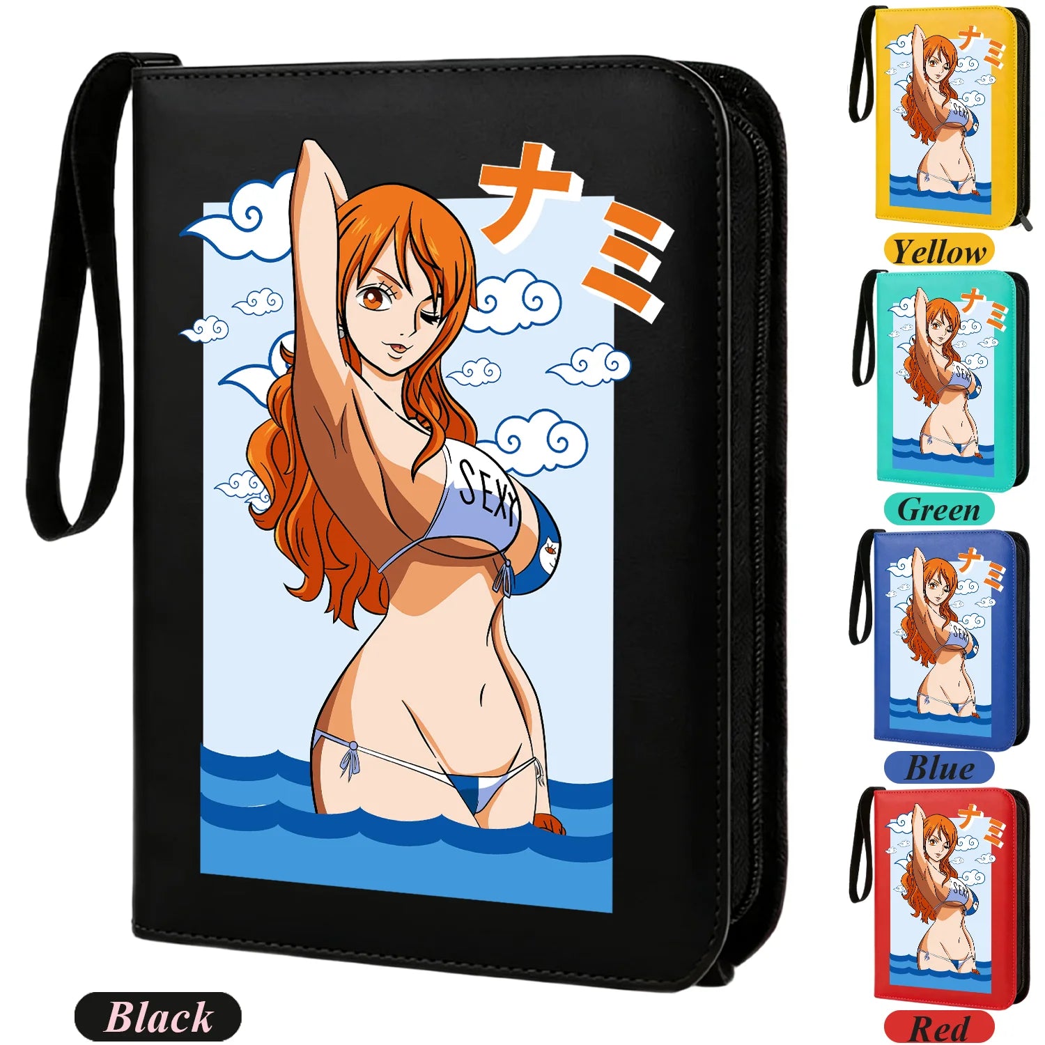 ONE PIECE Card Album Anime Collectible Book Binder 4 Card Slot Collectible Game Cards Binder Holder Zipper Gifts Toys