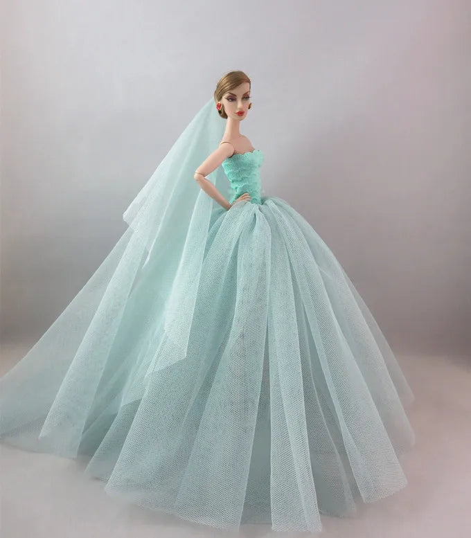 Wedding dress for barbie doll