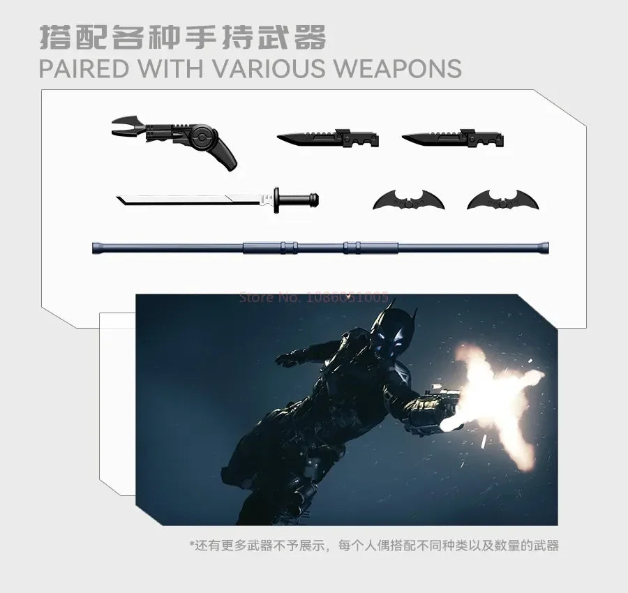 F5 ROUNDD CULTURE Batman: Arkham Knight Deathstroke Red Hood Anime Figure Blind Box Assemble Movable Model Toys Collection Gifts