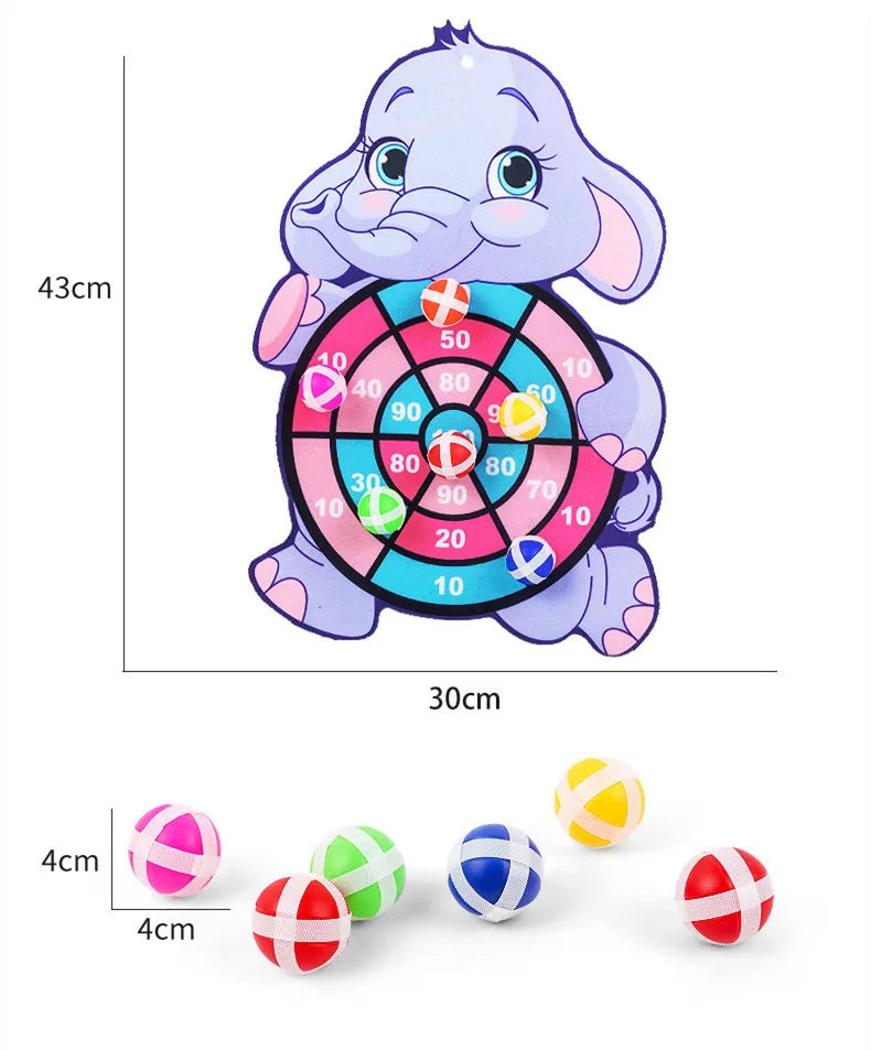 Child Montessori Toys for Kids Cartoon Animal Dart Board Sticky Ball Family Interactive Educational Toys Baby