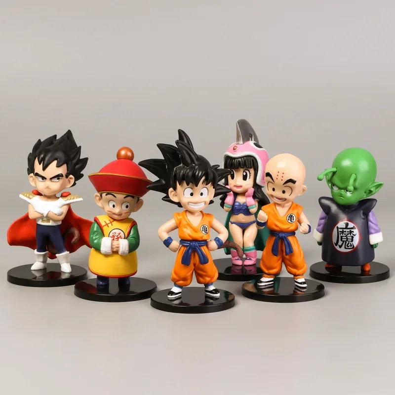 Anime Dragon Ball Son Goku Vegeta Kuririn Tien Shinhan Piccolo PVC Action Figure Set Statue Collection Model Kids Toys Doll Gift