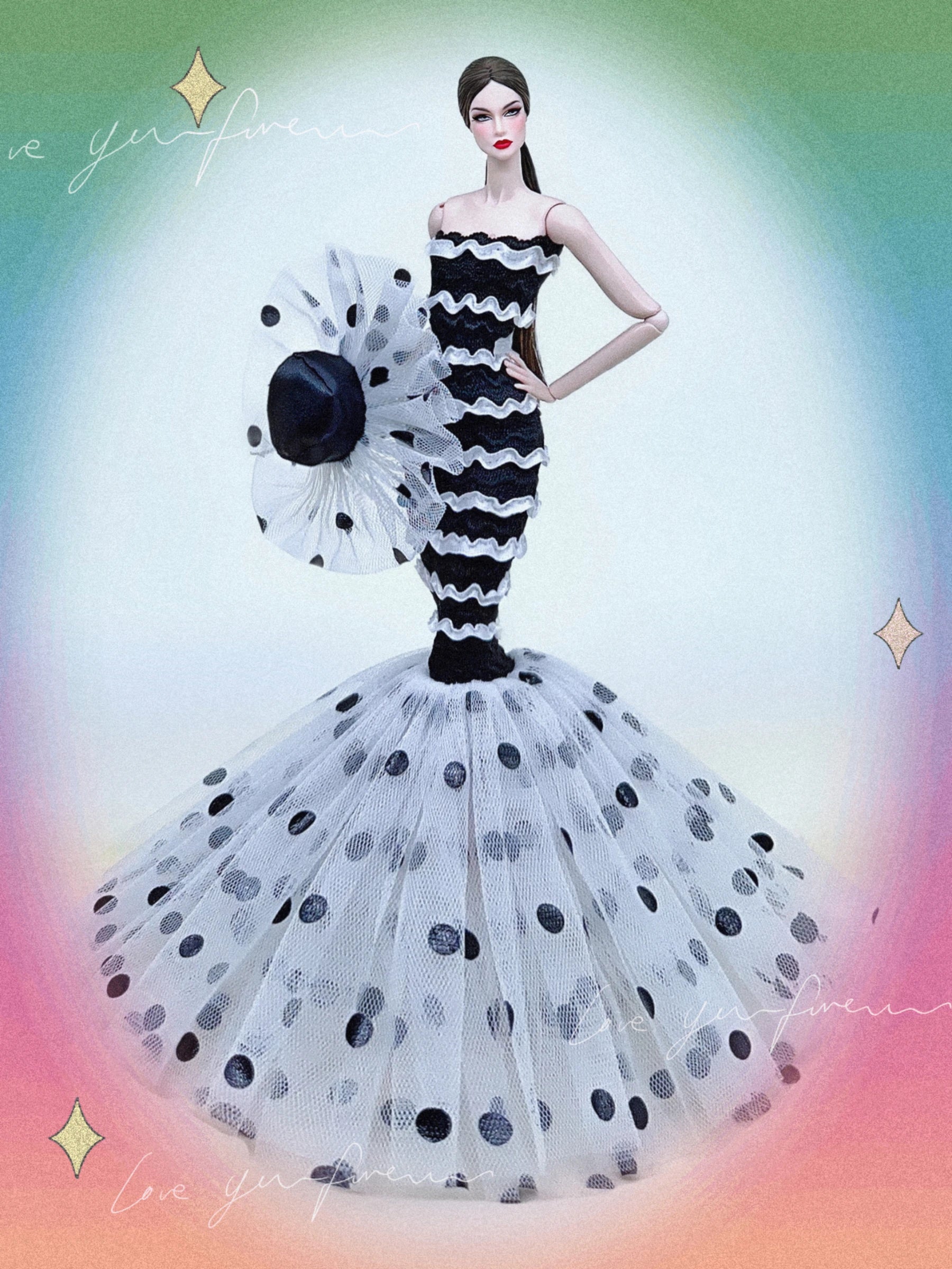 Wedding dress for barbie doll