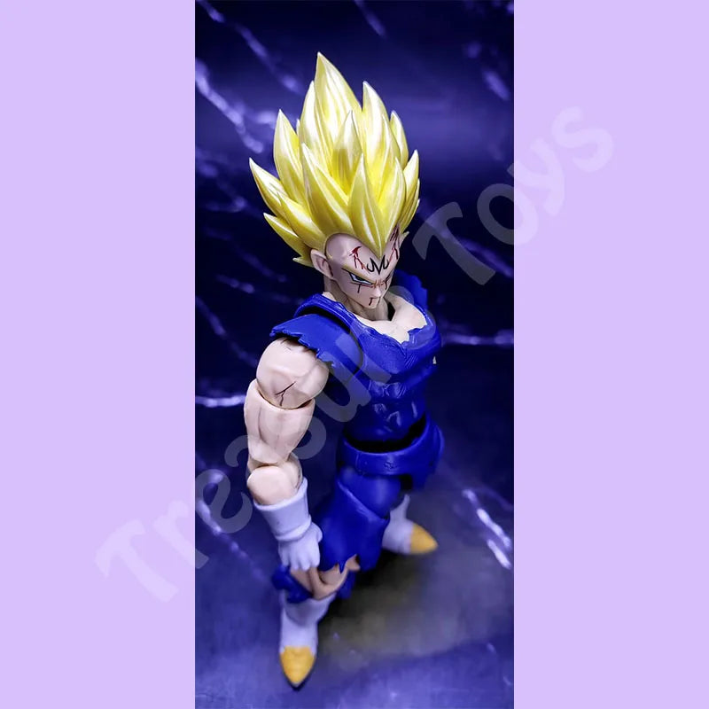 Black Hole & TK Dragon Ball Z SHF Super Saiyan SSJ Majin Vegeta Full Power Battle Damage Anime Action Figures Models Gifts Toys