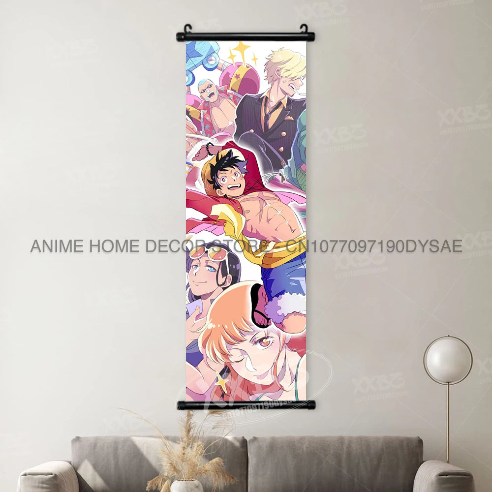 ONE PIECE Posters Anime Monkey D. Luffy Hanging Painting Yamato Scrolls Picture Nico Robin Home Decor Wallpaper Canvas Wall Art