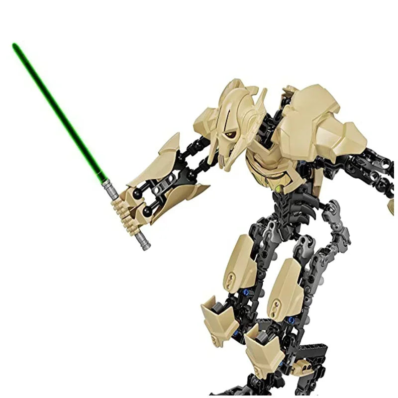 183pcs Ksz714 Star Action Figure Toy Anime General Robot Grievous With Lightsaber Hilt Combat Weapon Model Building Blocks Gifts