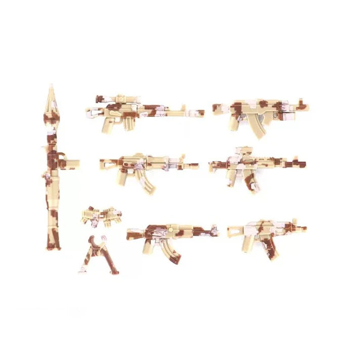 25/50/100Pcs Soldier Police Gangster WW2 Army Military Weapons SWAT Machine Gun Mortar Building Blocks Figure Model Brick Toy