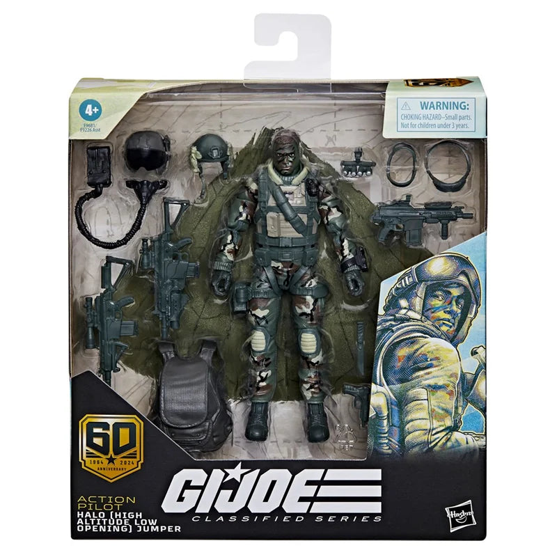 Original Hasbro G.I. Joe Classified Series Anniversary Action Pilot HALO Jumper Action Figure Model Toy Gifts