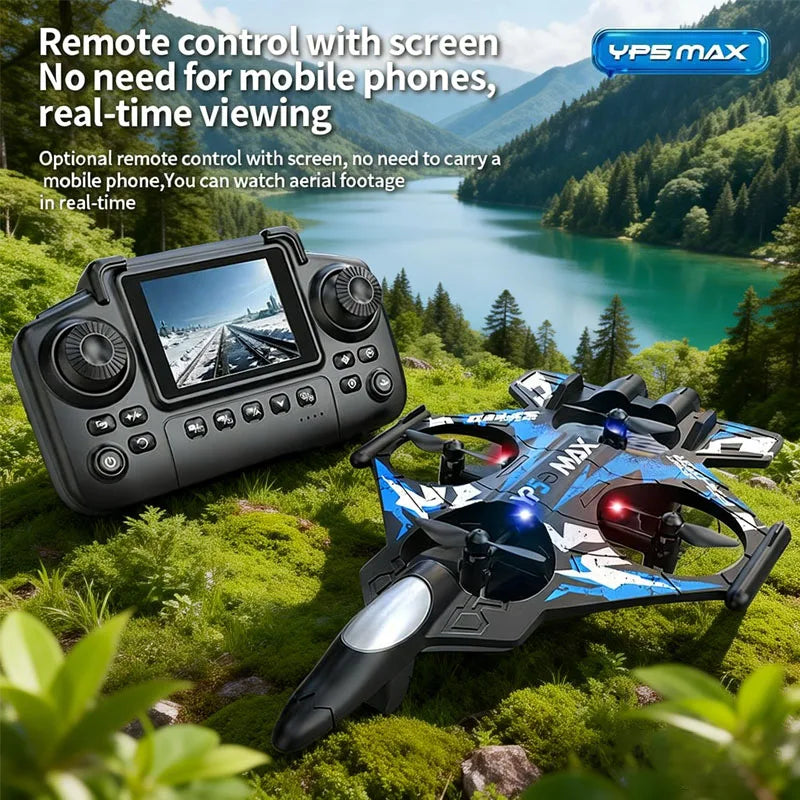 2026 New YP5MAX RC Foam Airplane 2.4GWIFI Fighter Stunt Tumbling Helicopter with Colored LED Lights Toys