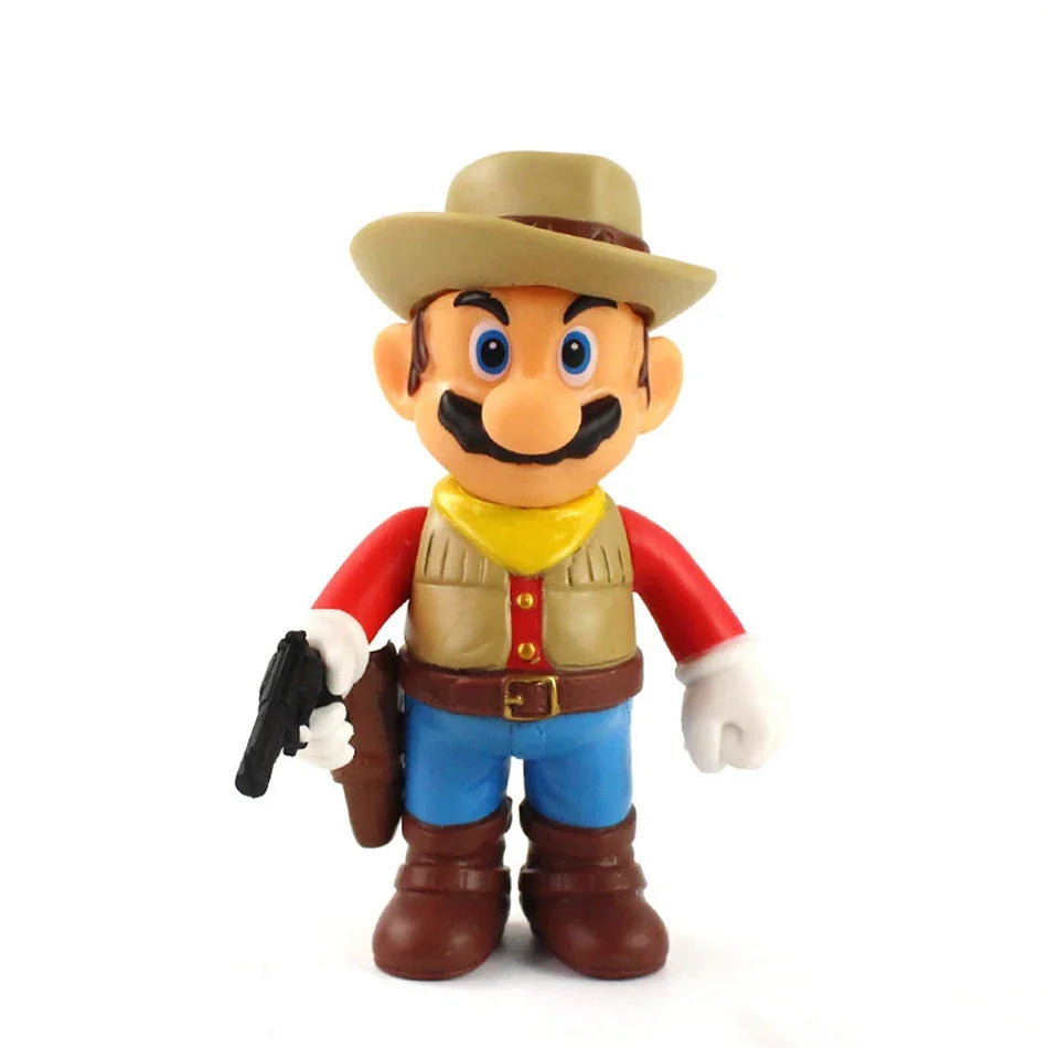 Super Mario Bros Cartoon Dolls Model Birthday Gift Anime Figures Luigi Yoshi Mario Creative Collectible Model Toys.*