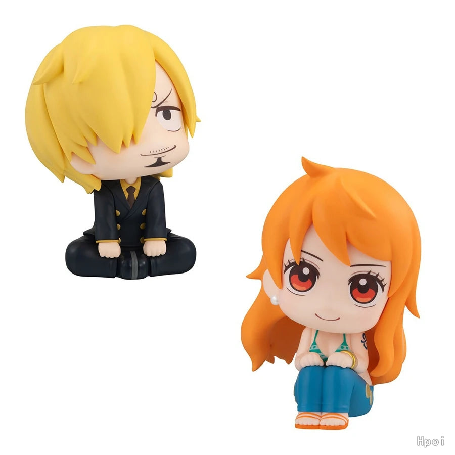 9.5cm ONE PIECE Anime Figure Look Up Luffy/Zoro Action Figure Q Version Kawaii Nami/Sanji Figurine PVC Collection Model Toys