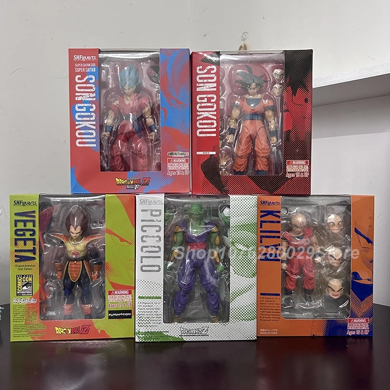 SHF Dragon Ball Series of Action Doll Blue Hair Son Goku Jiren Majin Buu Android Super Saiyan PVC Action Figure Desk Decor Toy