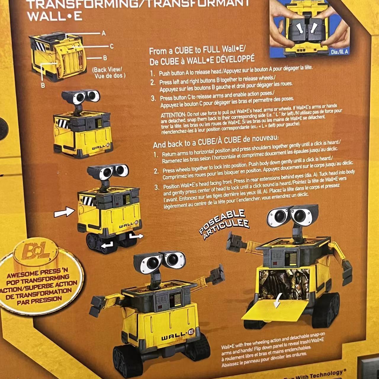 Disney Original Thinkway Toys WALL E Transforming EVE Robot Action Figure Model Toy Kid Christmas Gift for Children Collection
