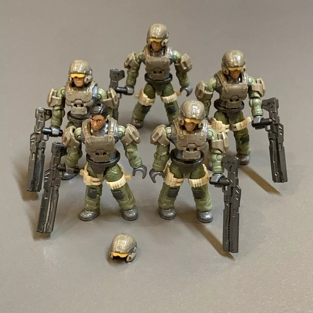 Mega Bloks Construx UNSC Marine Infinite Series Recon Getaway Elite Mercenary Spartan  Brute Troopers Micro Figures Toys