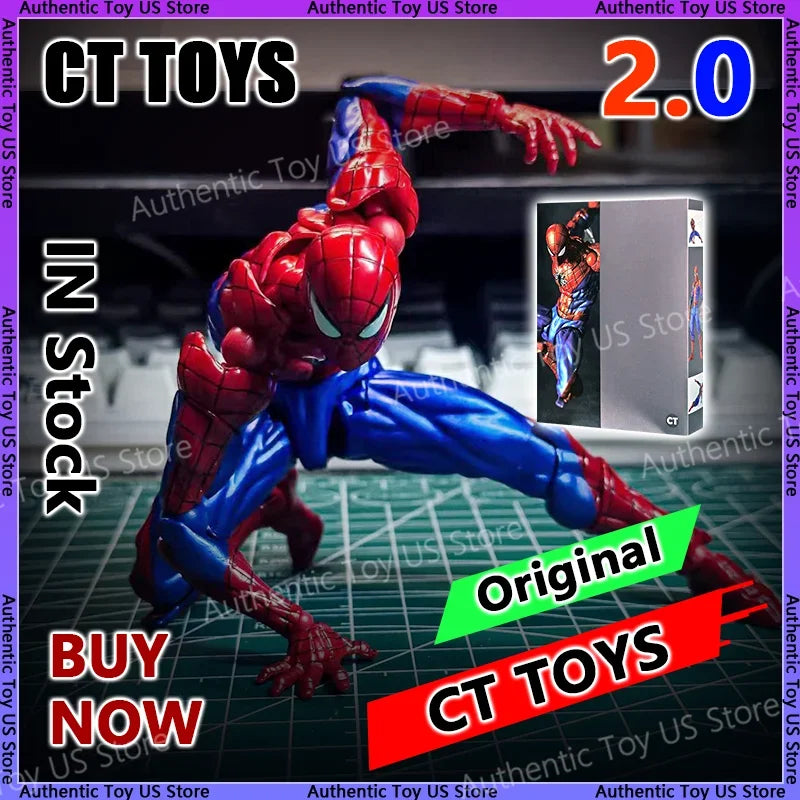 Authentic Ct Toys Spiderman 2.0 Figure Amazing Yamaguchi Spider-Man Agent Venom Mafex Anime Action Figure Customized Gifts Toys