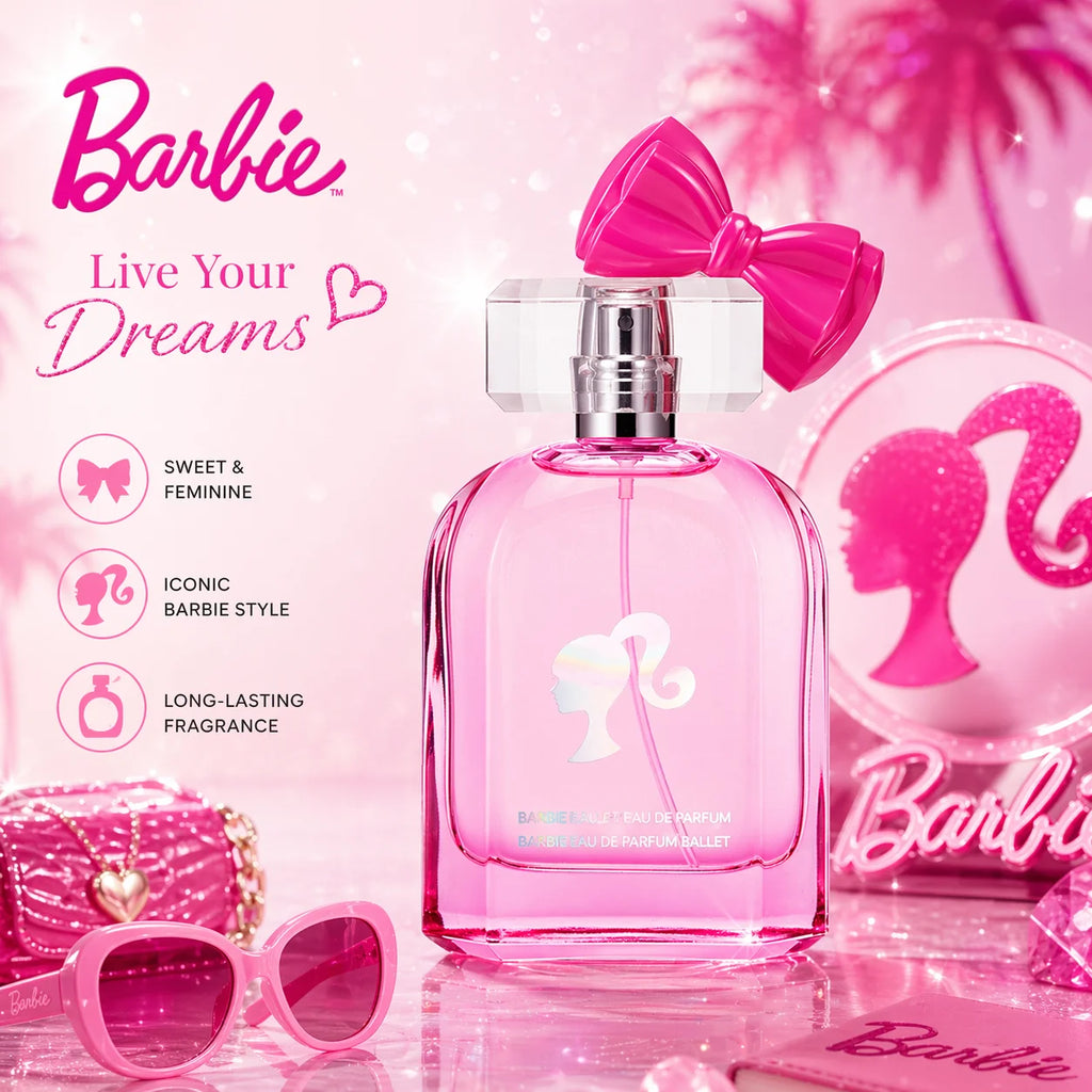 MINISO Barbie Pink Floral Eau De Parfum for Women 50ml/1.69oz 75ml/2.54oz - Fragrance Gift for Daughters Or Girlfriends